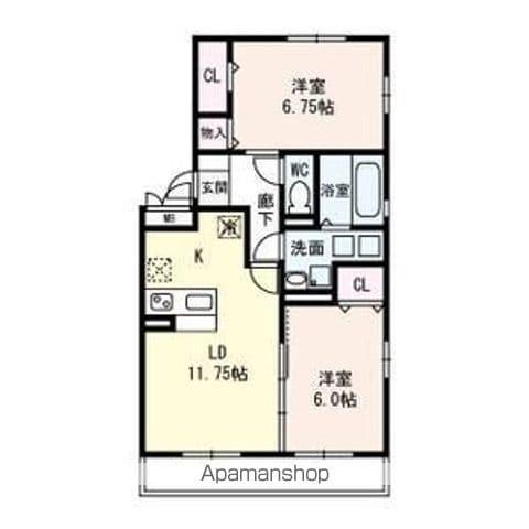 リードオッツⅠ(2LDK/2階)の間取り写真