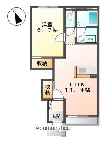 ウィズ・コート(1LDK/1階)の間取り写真