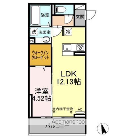 ガナール(1LDK/2階)の間取り写真
