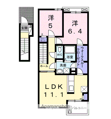 VILLA アニバ Ⅱ(2LDK/2階)の間取り写真