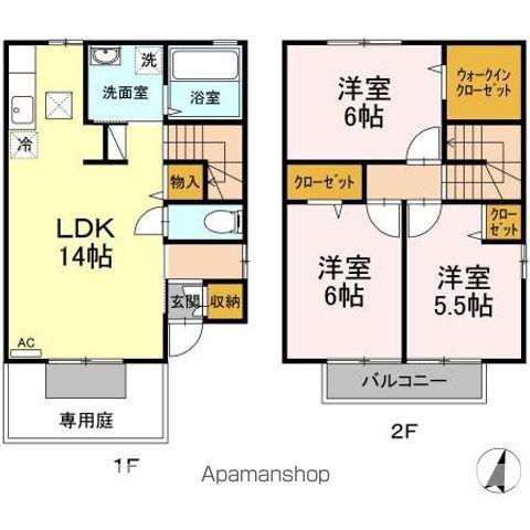 ＰＲＩＭＲＯＳＥ　Ａ棟(3LDK)の間取り写真