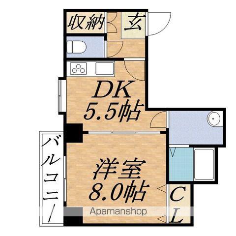 ルノルド(1DK/6階)の間取り写真