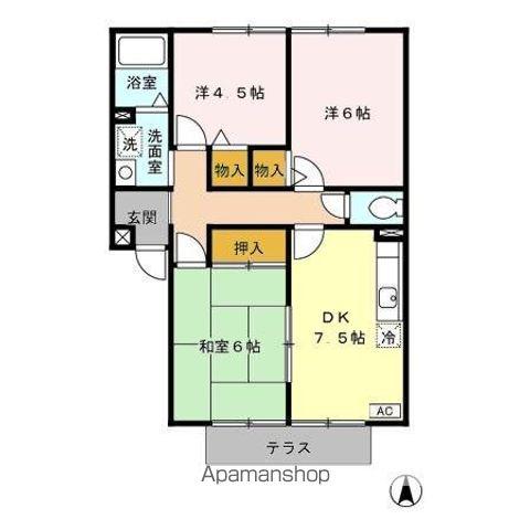 パセオみずほ台(3DK/1階)の間取り写真