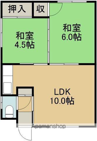 すみれ荘(2LDK/2階)の間取り写真