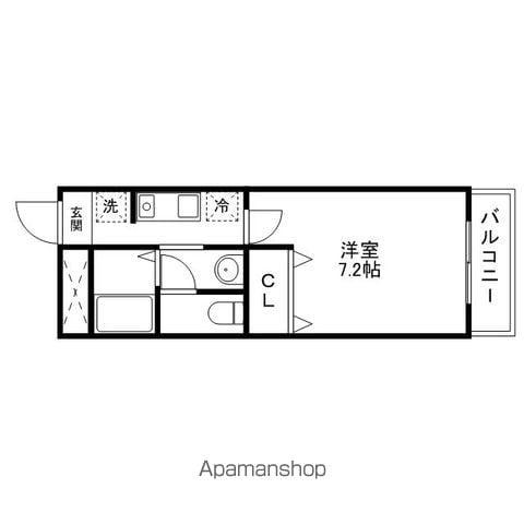 アネックスA(1K/3階)の間取り写真
