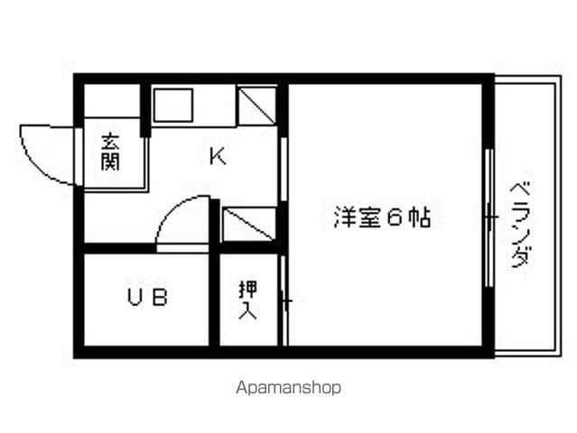 エスパス・ド・ゼン大萱(1K/1階)の間取り写真