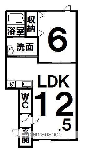 マリアージュ2(1LDK/1階)の間取り写真