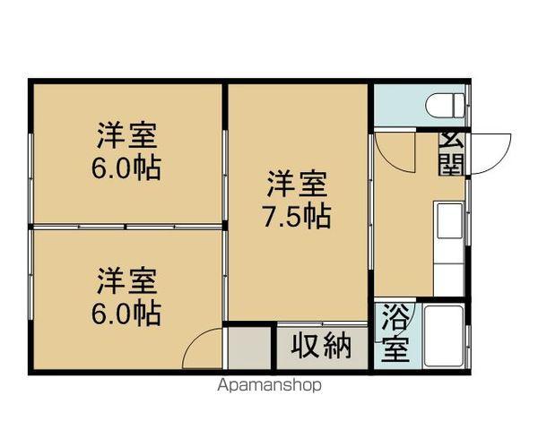 秀雲荘(3K/1階)の間取り写真