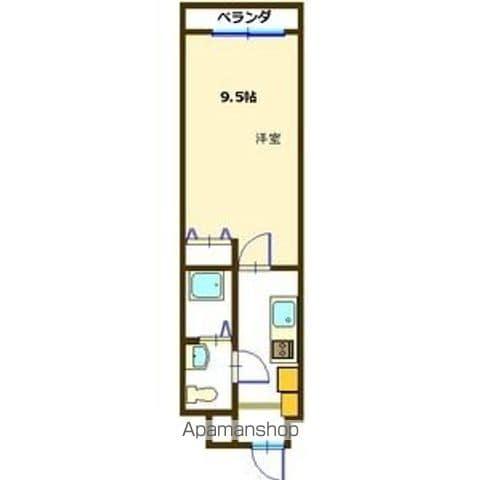 岩塚テラス(1K/4階)の間取り写真