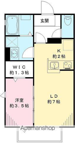ラ・フルール(1LDK/2階)の間取り写真