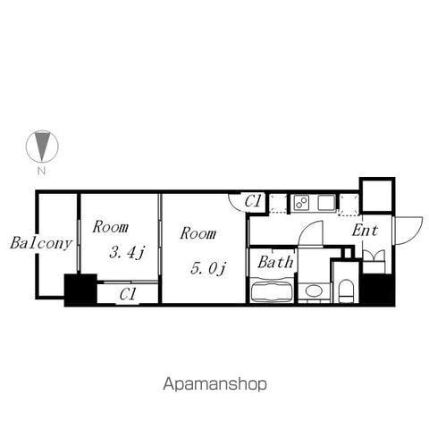 パークアクシス名古屋山王橋(1DK/5階)の間取り写真