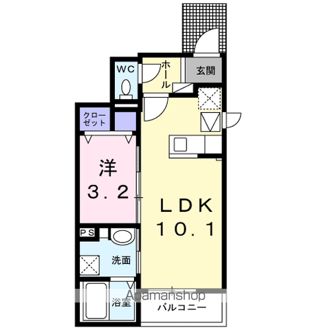 トイロ真時(1LDK/1階)の間取り写真