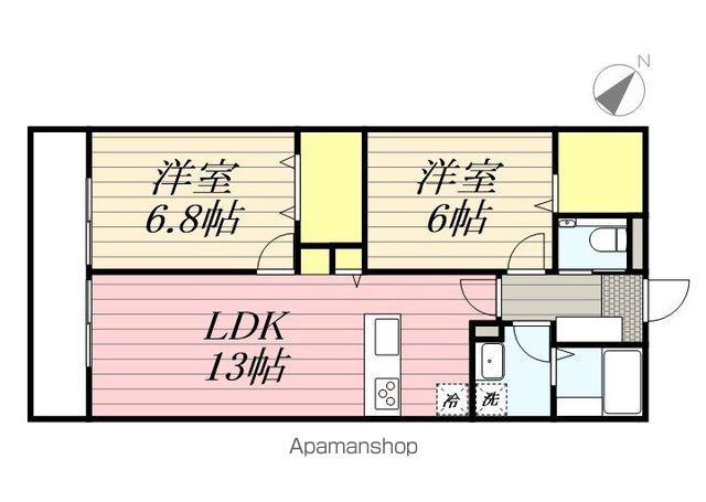ルージェ前原Ⅱ(1SLDK/1階)の間取り写真