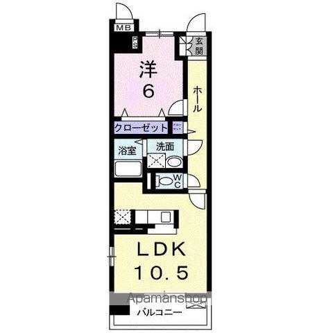 グラマシィー(1LDK/4階)の間取り写真