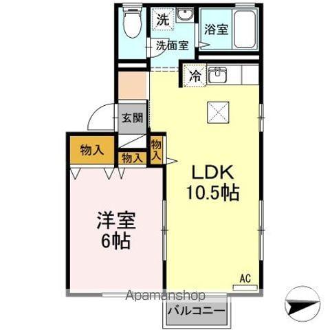 センチュリーガーデンG(1LDK/1階)の間取り写真