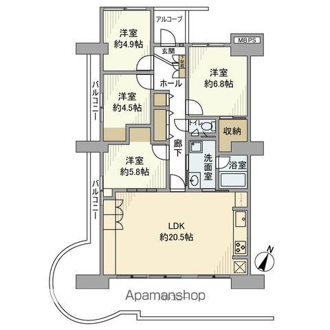 スペクトル尾張瀬戸(4LDK/5階)の間取り写真