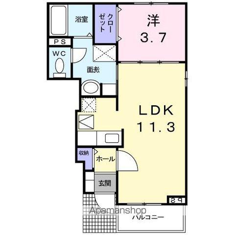 プリマベーラ B(1LDK/1階)の間取り写真