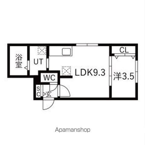 札幌市南北線 北１８条駅 徒歩8分 5階建 築1年(1LDK/3階)の間取り写真