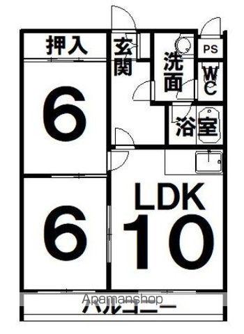 171マンションA棟(2LDK/4階)の間取り写真