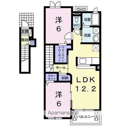 オーブ・メゾンB(2LDK/2階)の間取り写真