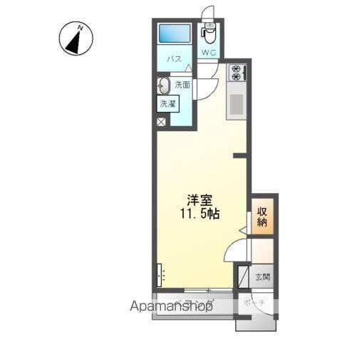 PRENDRE(ワンルーム/1階)の間取り写真