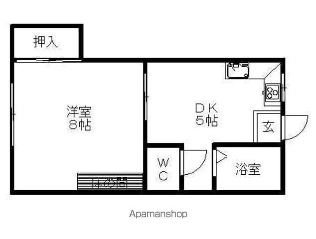 コーポIY(1DK/2階)の間取り写真