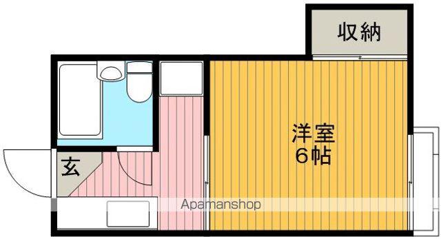 宮山ハイツ(1K/2階)の間取り写真