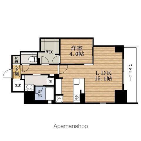 URBANEX谷町四丁目(1LDK/13階)の間取り写真