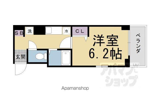 キャンパスヴィレッジ京都今出川通(1K/2階)の間取り写真