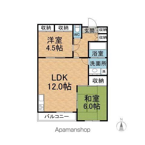 ヴィラ高島(2LDK/3階)の間取り写真
