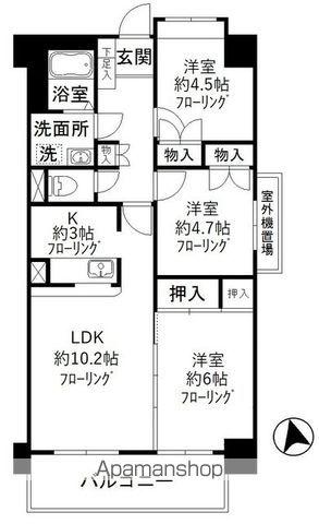 ニズニータワーハウス(3LDK/4階)の間取り写真