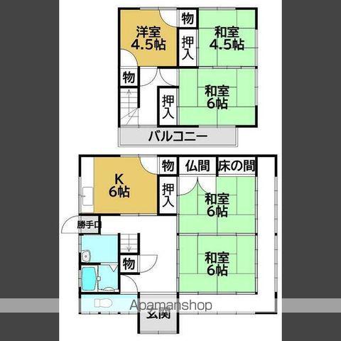 東海道本線 能登川駅 徒歩85分 2階建 築44年(5DK)の間取り写真