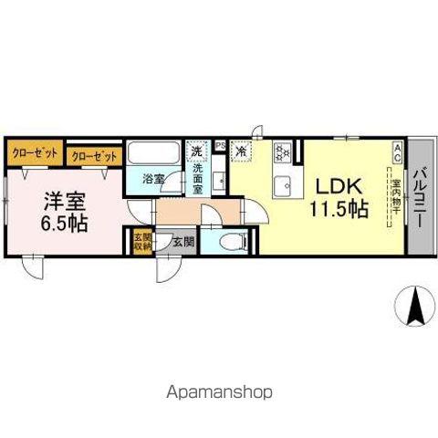ヴィラ アンムート赤堤(1LDK/2階)の間取り写真