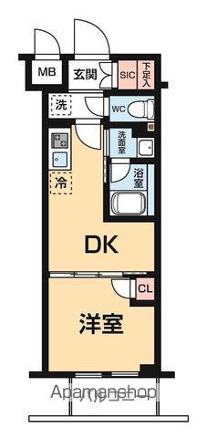 ハーモニーレジデンス大塚山手インサイド(1DK/6階)の間取り写真