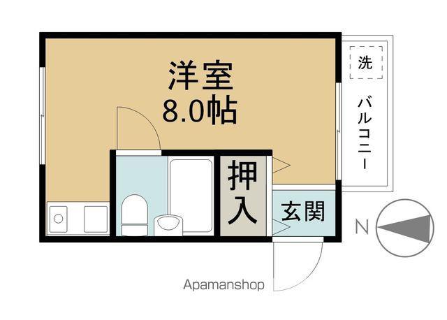 ユヌベルメゾン4(ワンルーム/2階)の間取り写真