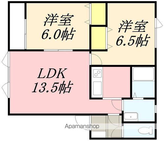 エスポアール南本通(2LDK/2階)の間取り写真