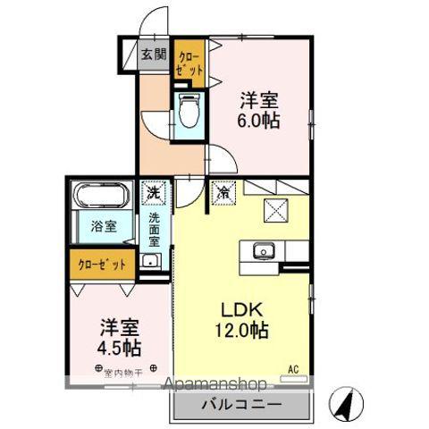 グレイスコート(2LDK/1階)の間取り写真