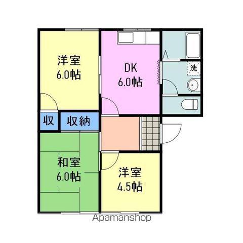 イーストハイツ(3DK/1階)の間取り写真