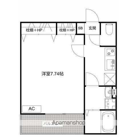 MQUARTO柏Ⅲ(1K/3階)の間取り写真