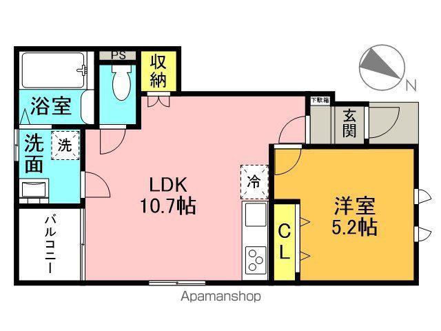 TORRIE幸町 B棟(1LDK/1階)の間取り写真
