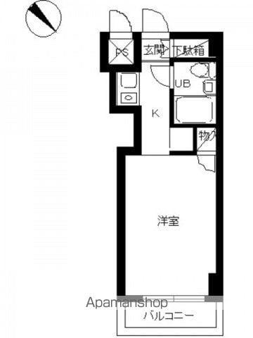 スカイコート横浜平沼(ワンルーム/4階)の間取り写真