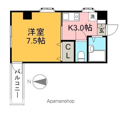 マンションアーバン(1K/4階)の間取り写真
