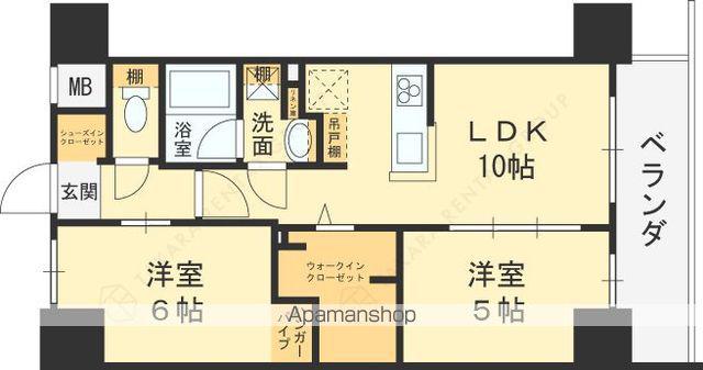 アーバネックス南森町ウエスト(2LDK/14階)の間取り写真