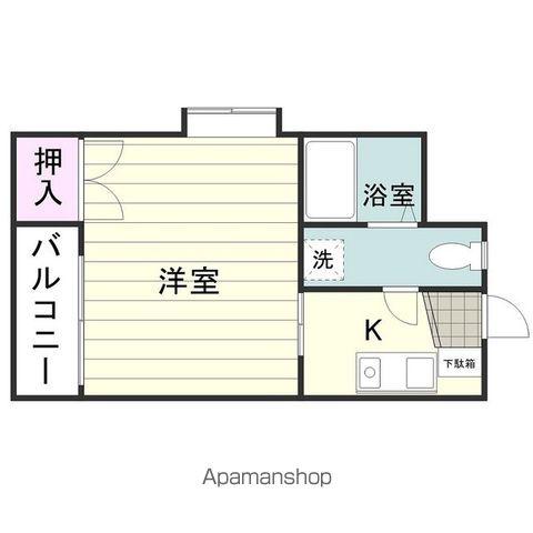 シャンテ城山(1K/3階)の間取り写真