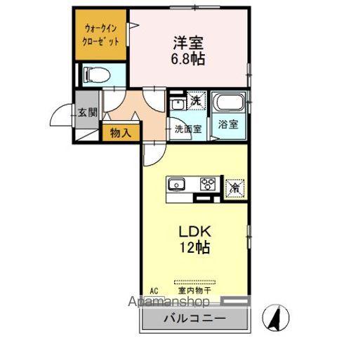 プレジールB(1LDK/3階)の間取り写真