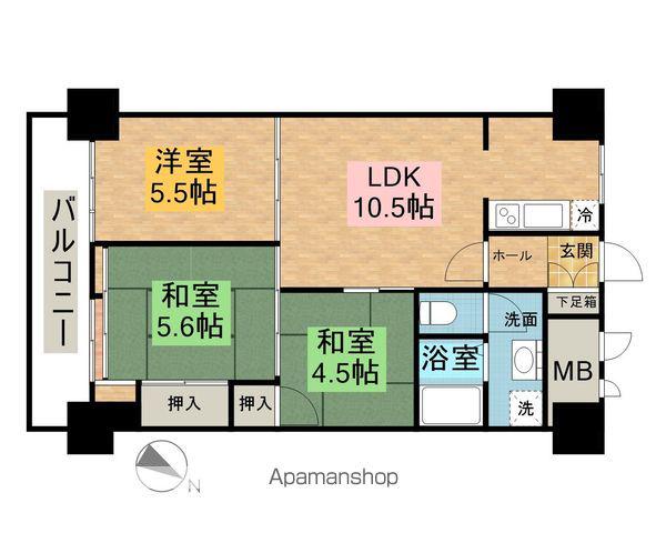 ライオンズマンション中央(3LDK/5階)の間取り写真