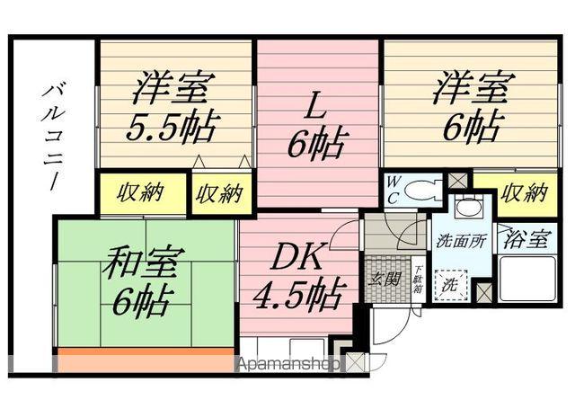 クレール清水(3LDK/1階)の間取り写真