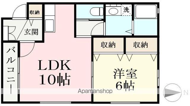 カーサ・セレーノ(1LDK/2階)の間取り写真