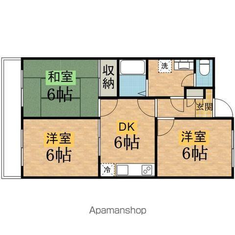 シャトルフルール(3DK/1階)の間取り写真