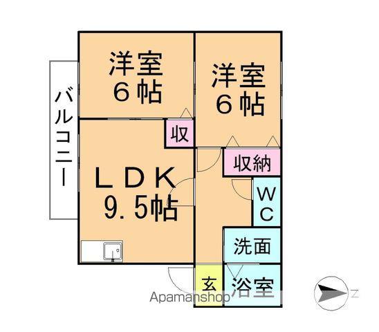 サンガーデンオクイ(2LDK/2階)の間取り写真